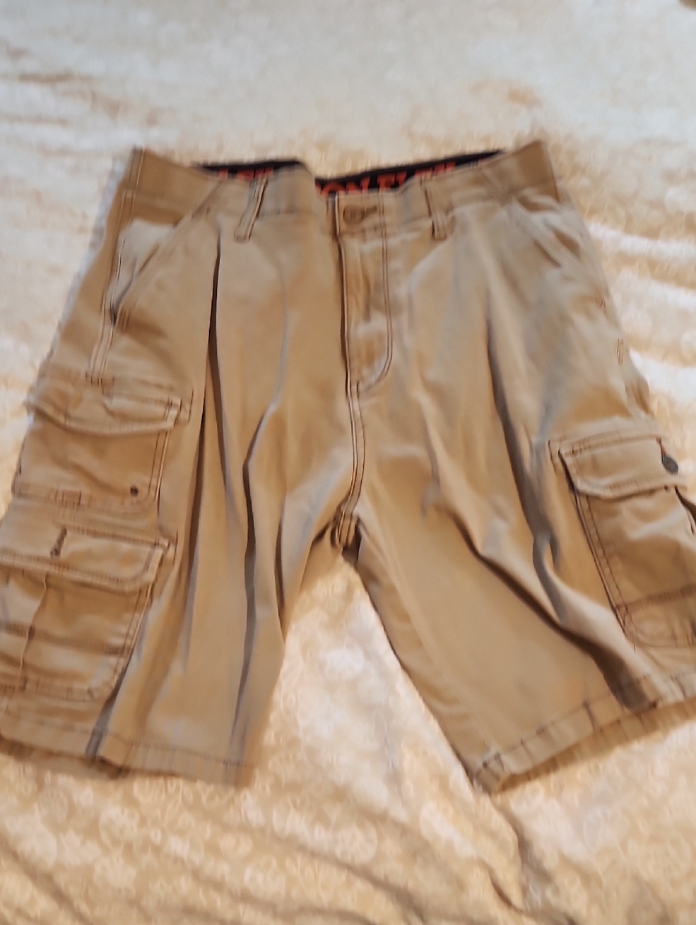Men's Tan Cargo Shorts with Multi-Pocket Utility